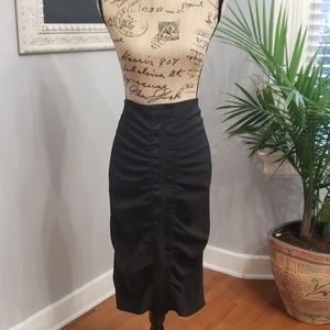 7th Avenue Design Studio Black Ruched Tuxedo Skirt